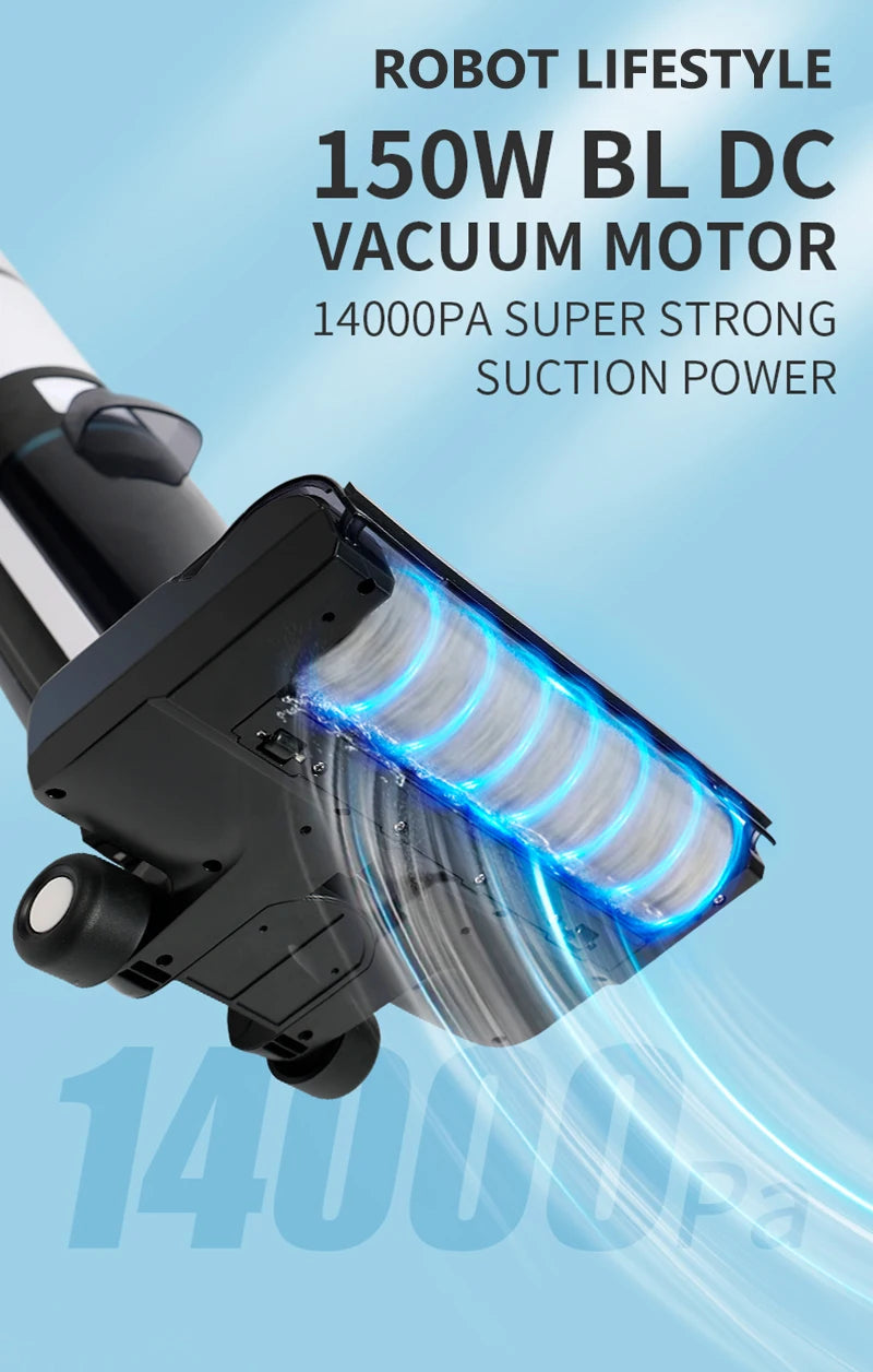 Aspiradora Inalámbrica en Seco y Húmedo RL8Pro, 14000Pa, Multisuperficie