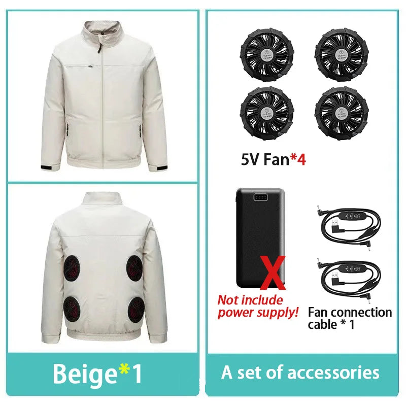 Chaqueta con Ventilador USB para Hombre - Refrigeración por Aire