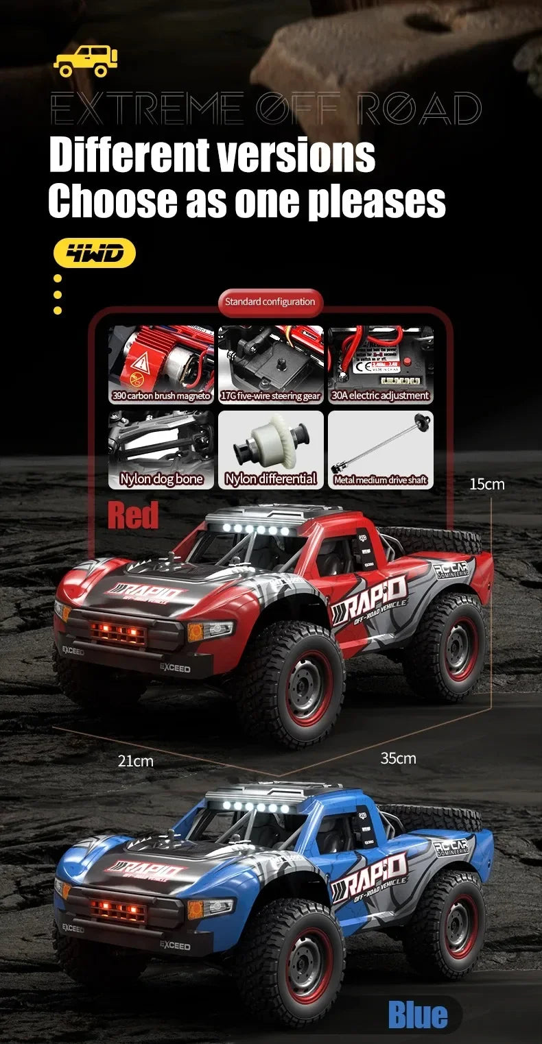 JJRC Q130 1:16 70 KM/H 4WD RC coche con Motor sin escobillas ligero coches de Control remoto camión monstruo de deriva de alta velocidad juguetes para niños y adultos