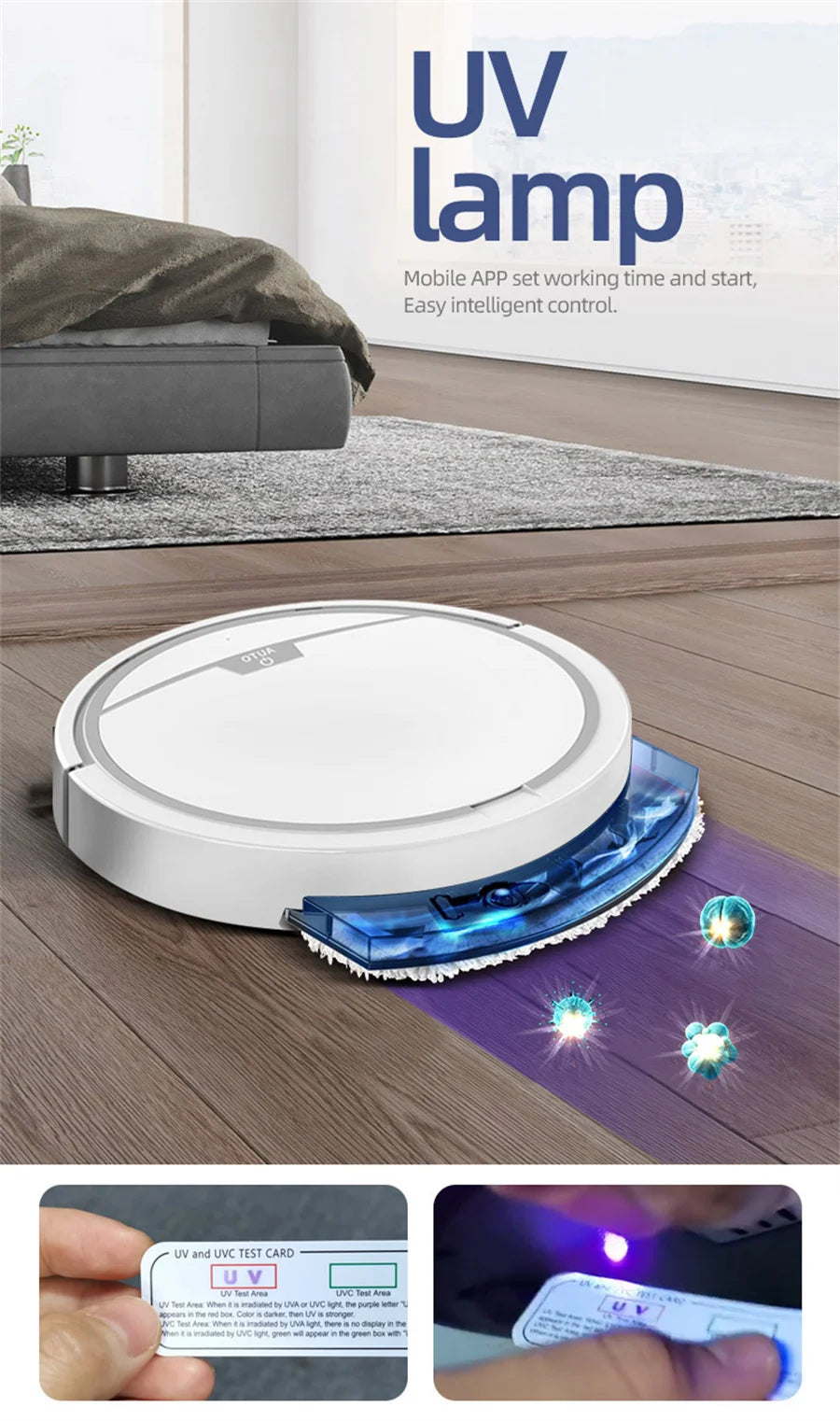 Aspiradora Inteligente Inalámbrica con Control por App, Barrido Húmedo y Seco