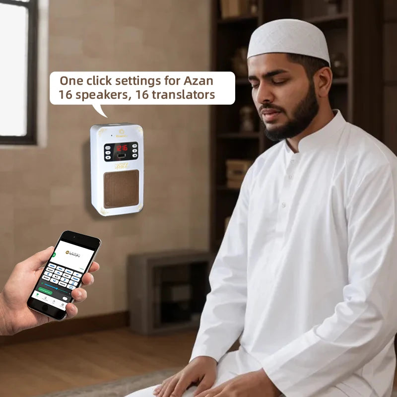 Altavoz Islámico Bluetooth con Corán, Azan y Luz Nocturna