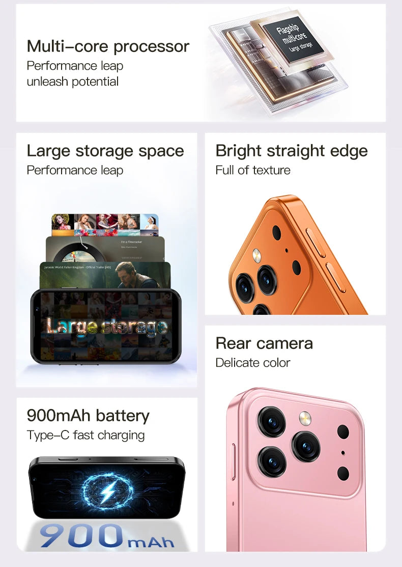 SOYES i17 Mini Smartphone pantalla de 3,0 "2GB RAM 16GB ROM Dual SIM en espera Cámara Dual Android 9,0 múltiples aplicaciones compatible con teléfono pequeño