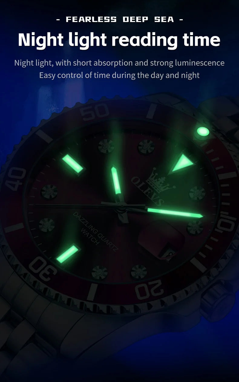 Reloj de Cuarzo de Lujo OLEVS para Hombre con Fecha Luminosa