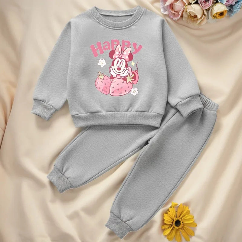 Primavera otoño nuevo estilo niñas sudadera chándal niños Casual O cuello sudaderas con capucha y pantalón largo 2 uds conjuntos de ropa deportiva para niños