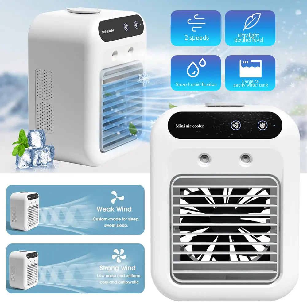 Ventilador USB de Escritorio con Humidificador y Luz LED