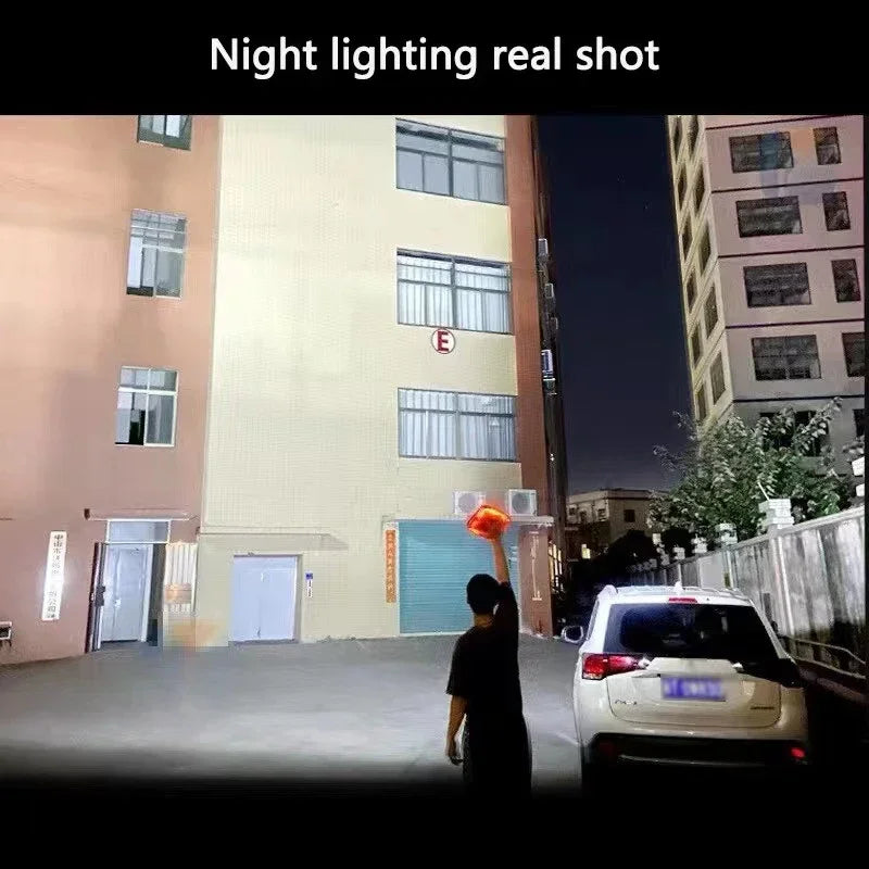 Lámpara de Trabajo Recargable, Reflector LED Solar Portátil con Puerto USB/Magnético/5 Modos de Iluminación, Lámpara de Emergencia para Sitio de Trabajo