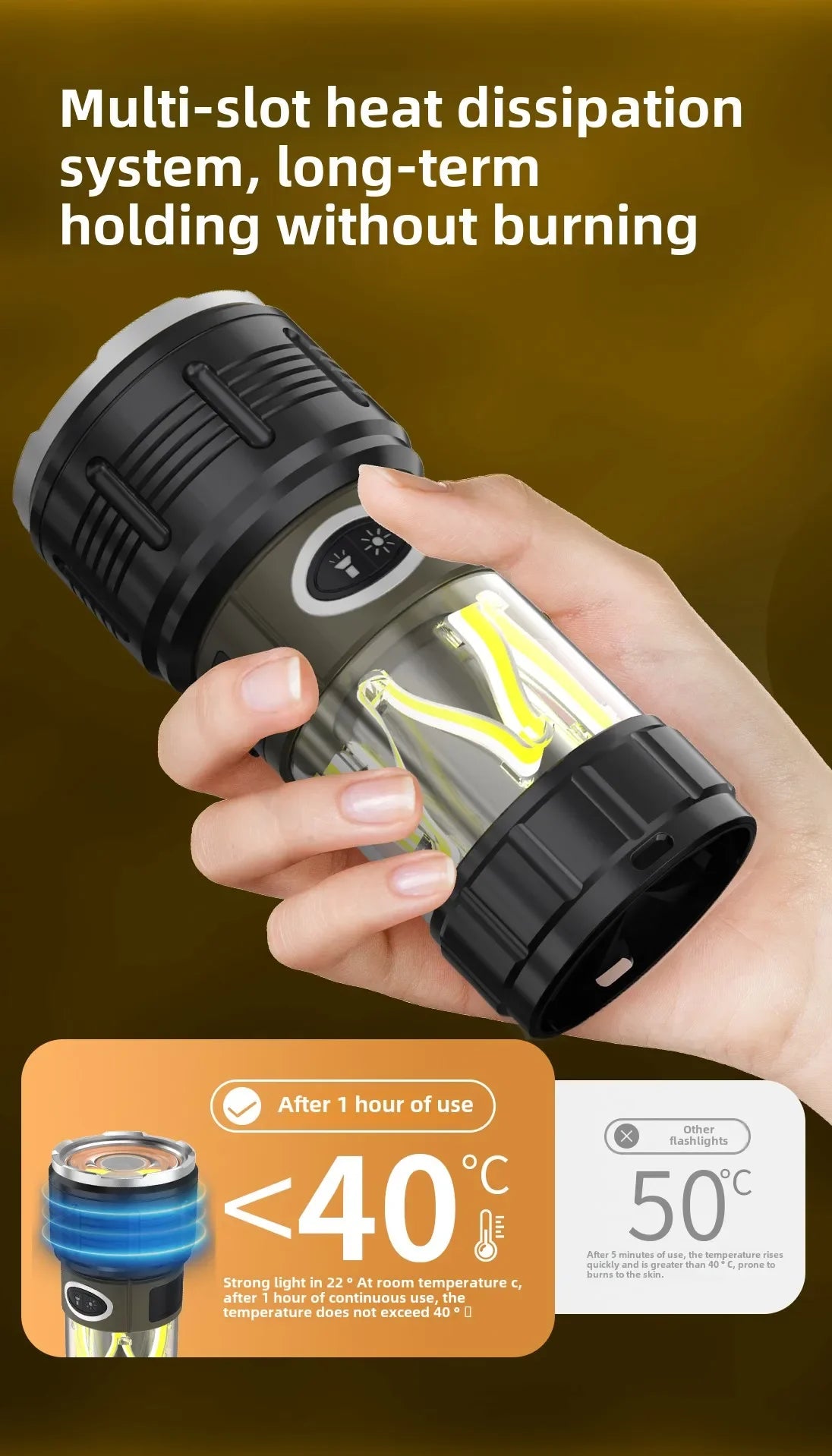 Linterna LED Táctica Recargable 4500mAh para Camping