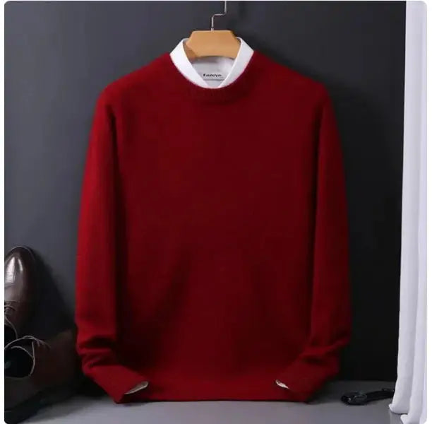 Suéter de Punto con Cuello Redondo para Hombre - Holgado, Otoño Invierno