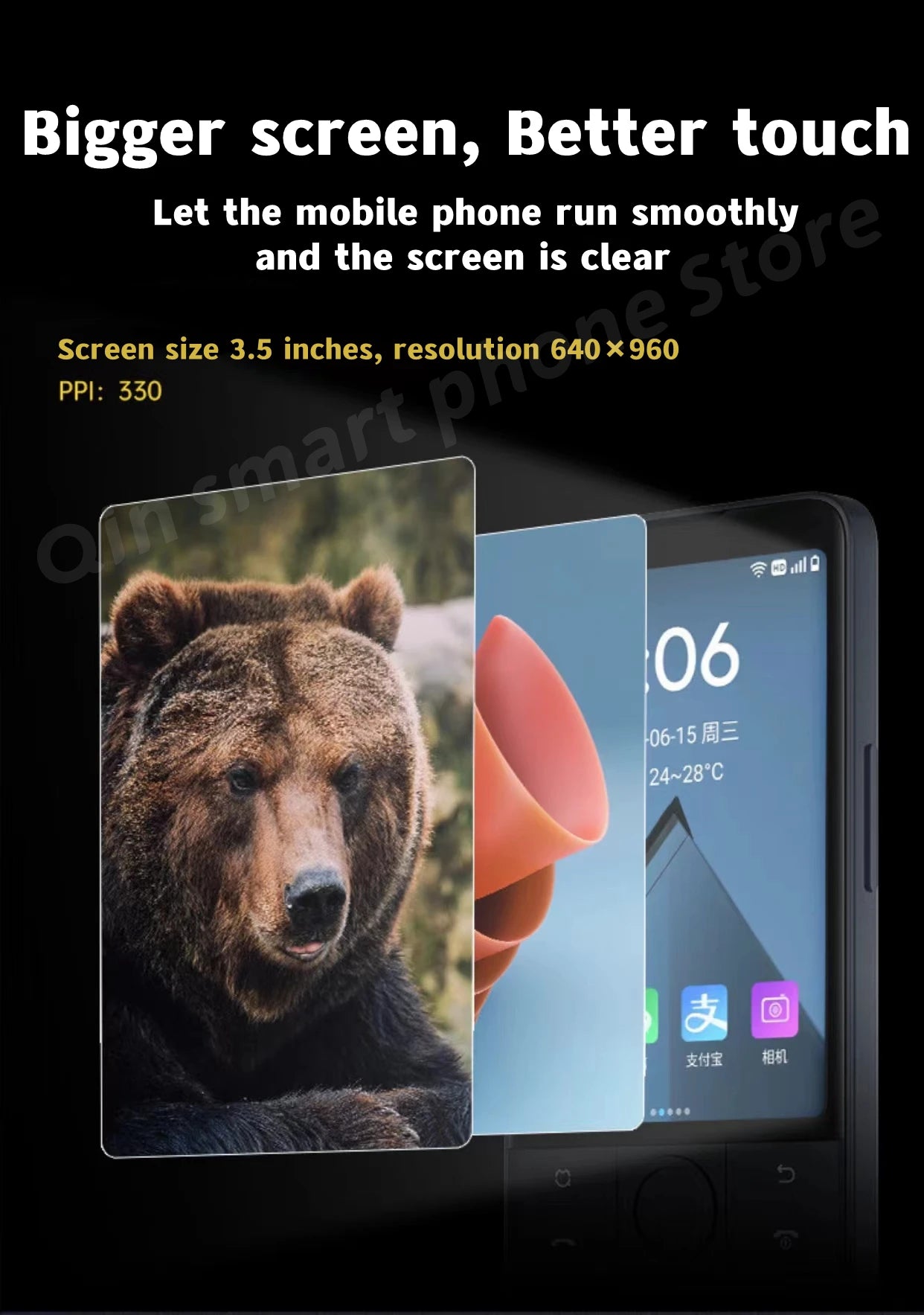 Nuevo Qin F22 Pro pantalla táctil inteligente teléfono Wifi 5G + 3,5 pulgadas 4GB 64GB agregar Google Store Android versión QinGlobal teléfono móvil