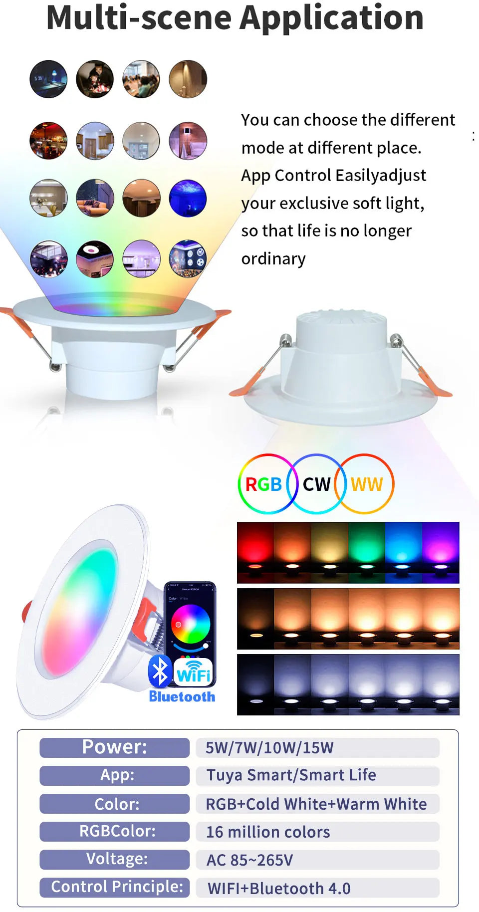 Foco Empotrable LED WiFi Zigbee Regulable Alexa