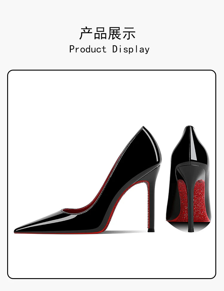 Stilettos de Mujer Punta Fina con Brillantes - Tacones Altos Elegantes