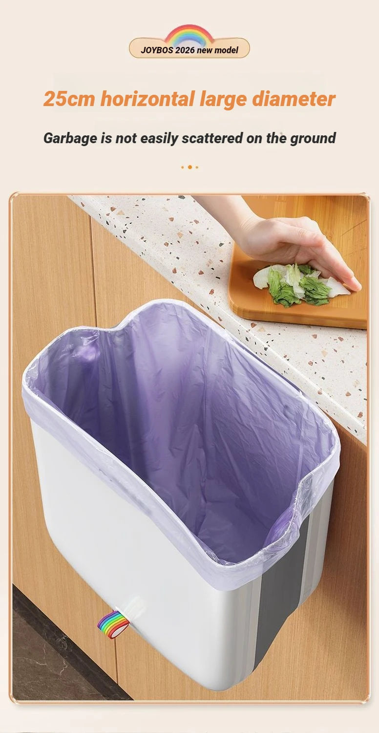 Cubo de basura colgante Joybos plegable con tapa para cocina y baño