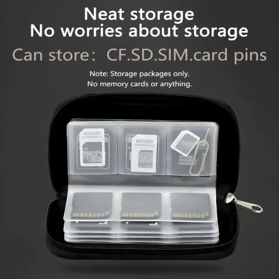 Estuche para Tarjetas de Memoria, Bolsa de Almacenamiento con 22 Ranuras para Tarjetas CF/SD/Micro SD/SDHC/MS/DS, Caja para Accesorios de Juegos