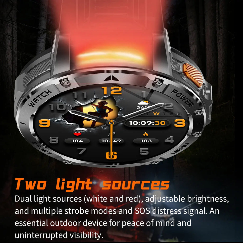 Reloj Inteligente 1400mAh AMOLED Linterna