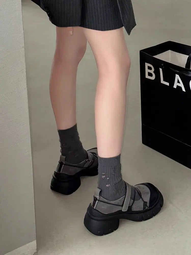 Mocasines Mary Jane con Plataforma para Mujer, Zapatos Casuales con Tacón Grueso y Correa Cruzada, Estilo Dulce y Moderno para Primavera, Citas Diarias y Fiestas