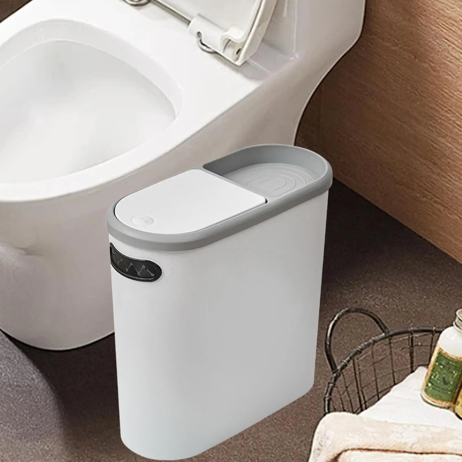 Cubo de basura nórdico para baño, cubo de basura Simple, fino y estrecho de 10L, papelera de cocina para oficina, estudio, hogar, sala de estar, garaje