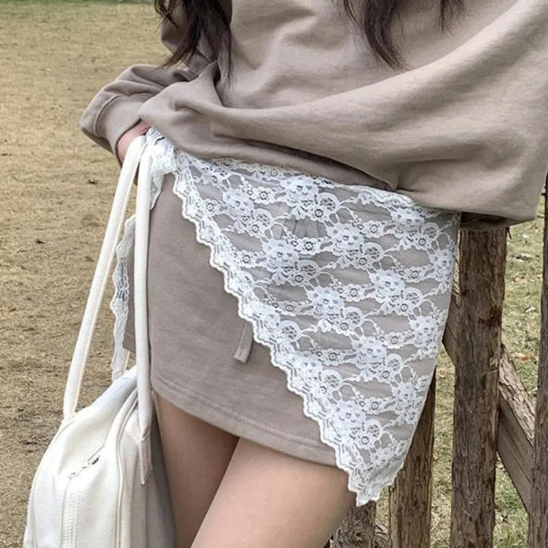 Falda de encaje estilo ruso, cortina de encaje, falda para mujer, toalla para el cabello, falda triangular, minifalda, media falda, delantal pequeño, encaje suave apilado