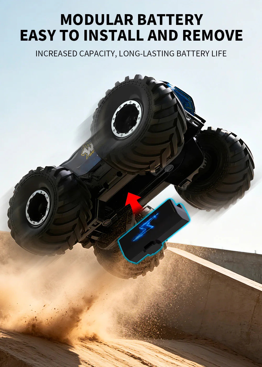 Monster Truck RC Anfibio 4WD Control Remoto Tierra y Agua