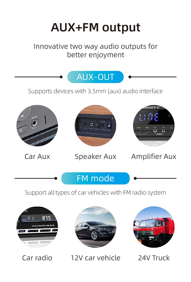 Receptor Bluetooth para Auto con Lector TF y Manos Libres