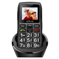 Teléfono móvil para personas mayores Artfone C1+ con base de carga gratuita, teclado grande de goma, para personas mayores, doble SIM, botón SOS, FM, 1400 mAh