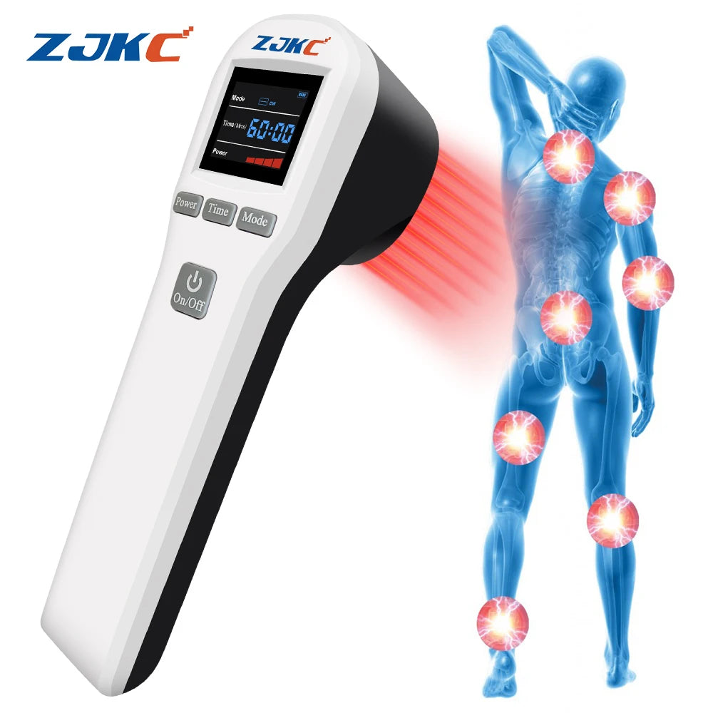 ZJKC-láser de terapia de bajo nivel para curación de heridas, esguinces de talón de ciática, alivio del dolor de cuello, dispositivo de terapia láser frío, 808nm, 650nm