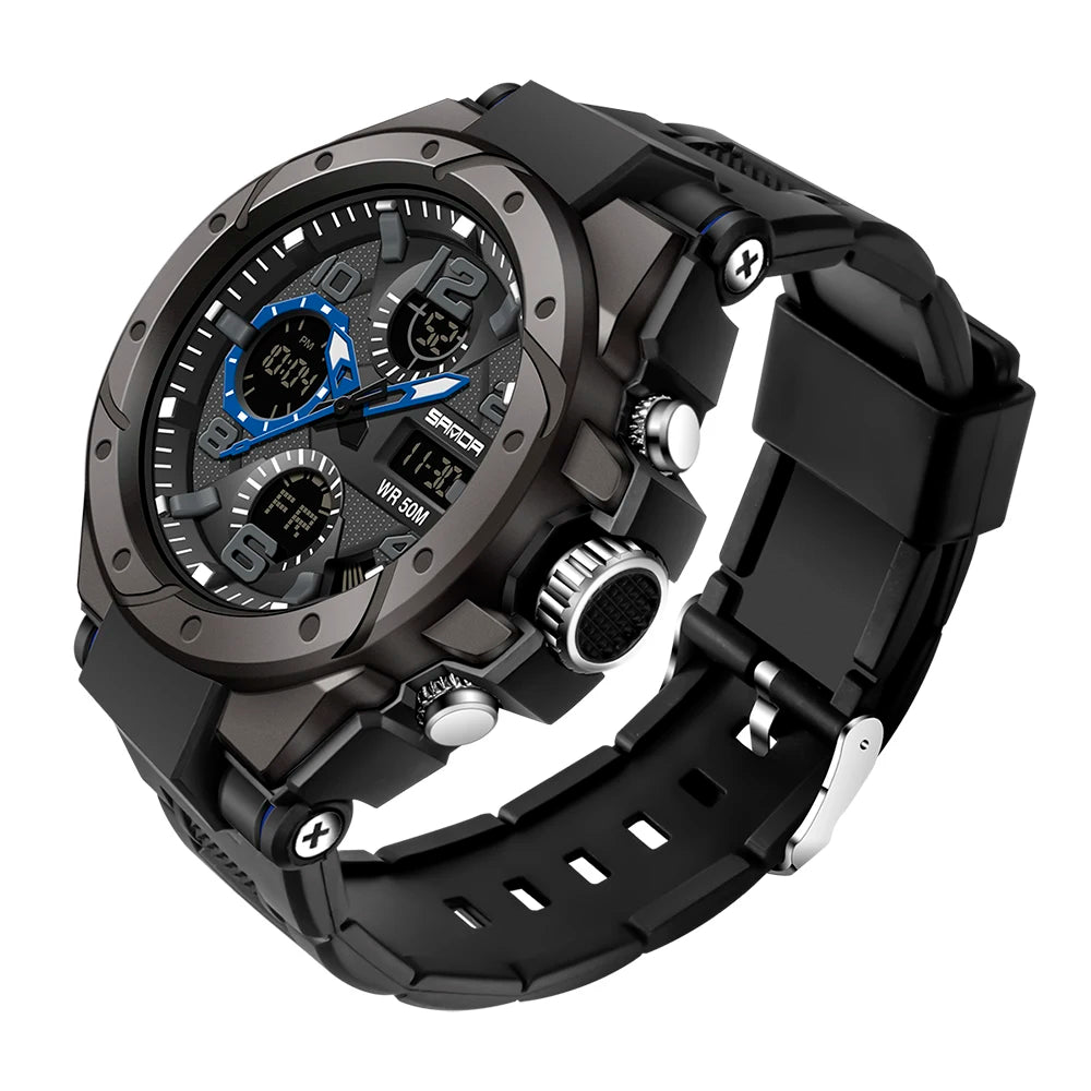 Reloj Militar SANDA Digital LED Doble Pantalla para Hombre