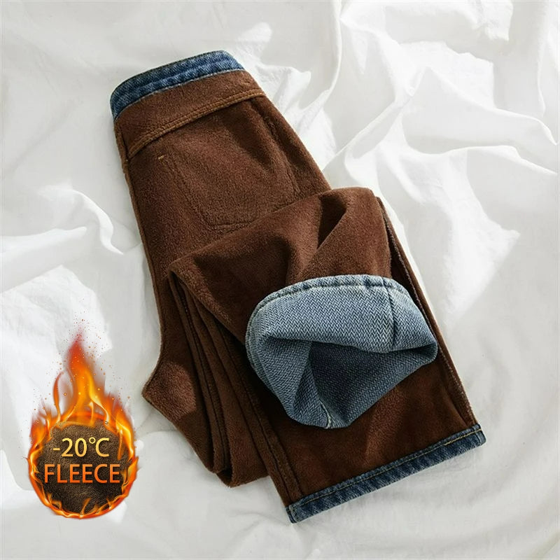 Pantalones Vaqueros de Lana de Pierna Ancha para Mujer