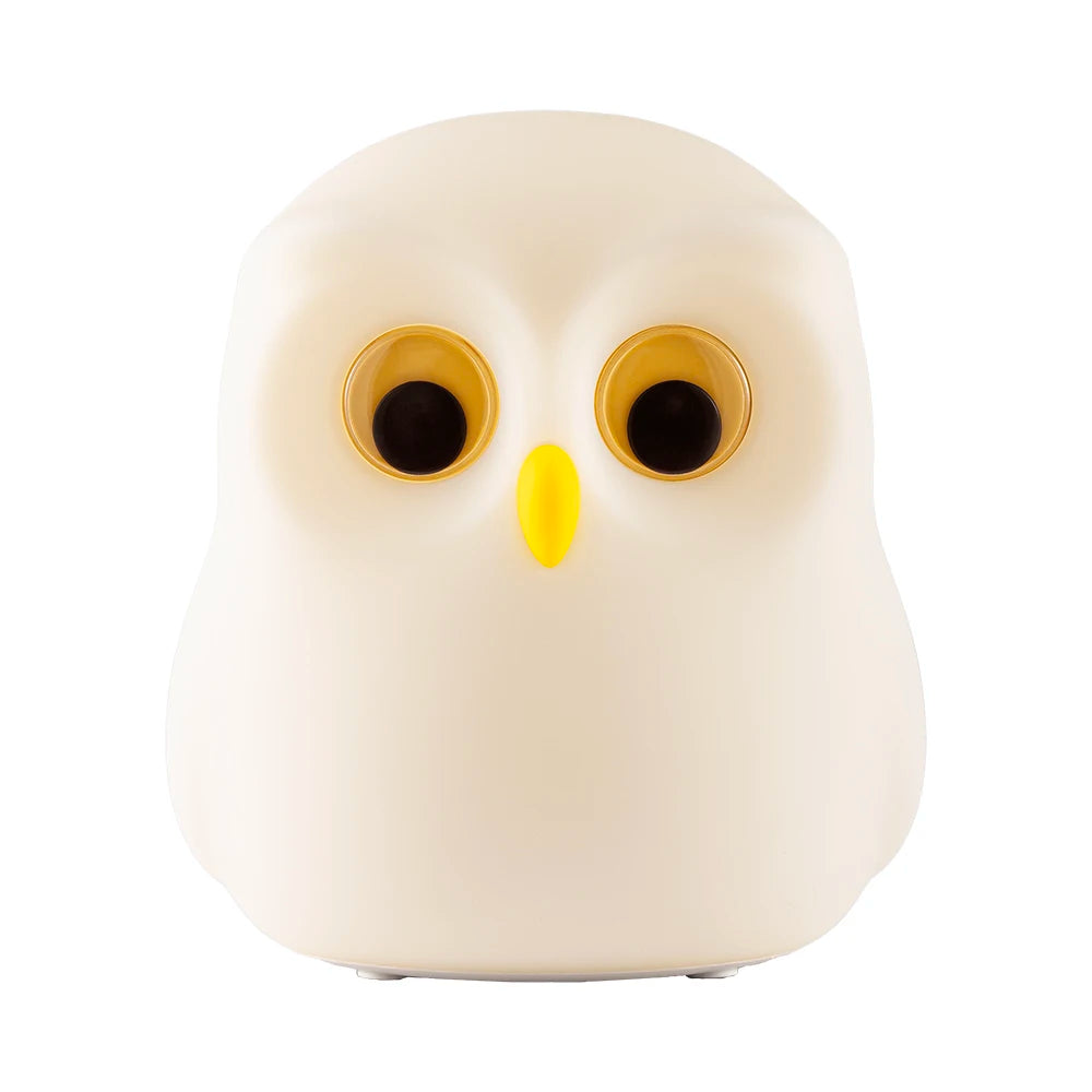 Luz nocturna de búho, bonita lámpara de noche de silicona, lámpara de ambiente RGB recargable, decoración de habitación, Animal divertido, regalo de luz nocturna para niños
