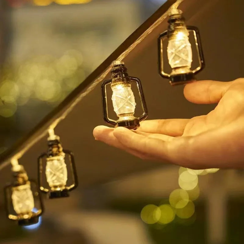 Guirnalda de Luces LED Solares, Lámpara de Botella Retro, Guirnalda de Luces Decorativas Navideñas, Lámpara de Ambiente para Jardín, Luz para Acampar al Aire Libre