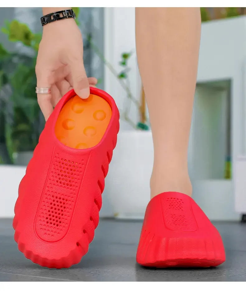 Zuecos unisex con suela de acupresión, antideslizantes para playa y uso diario