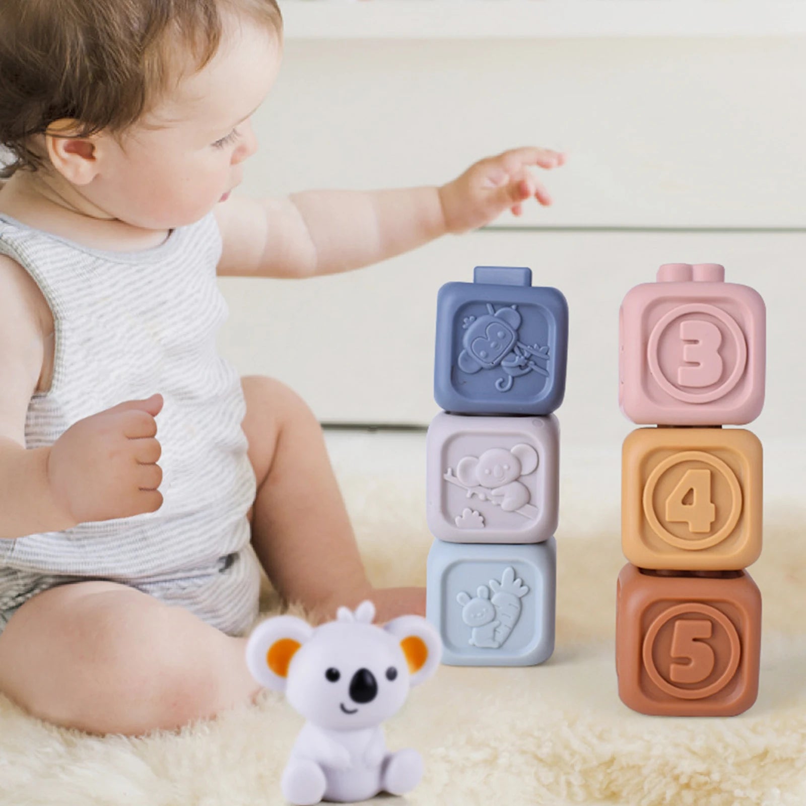 Bloques de Construcción Montessori de Silicona para Bebés