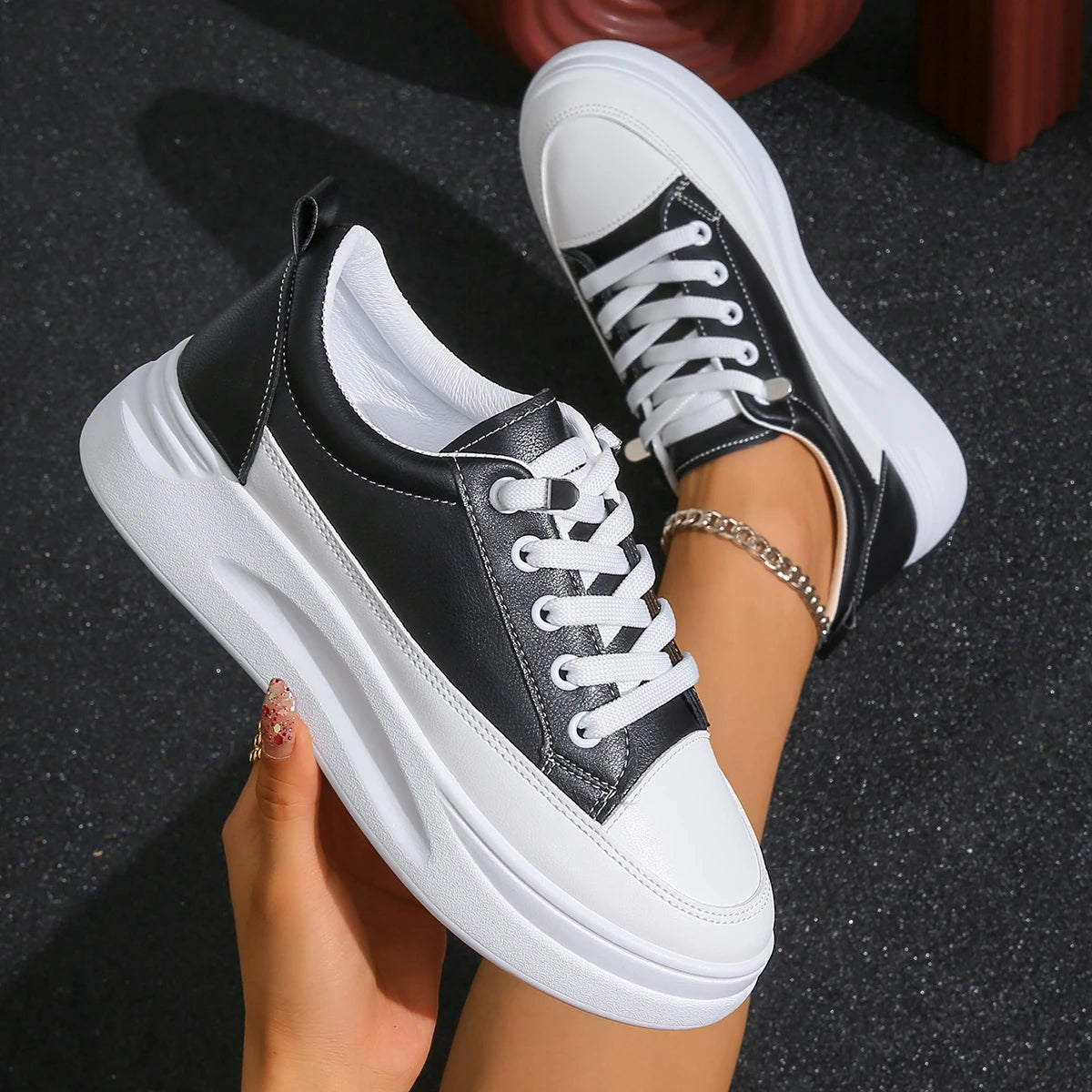 Zapatillas Plataforma Chunky para Mujer con Cordones