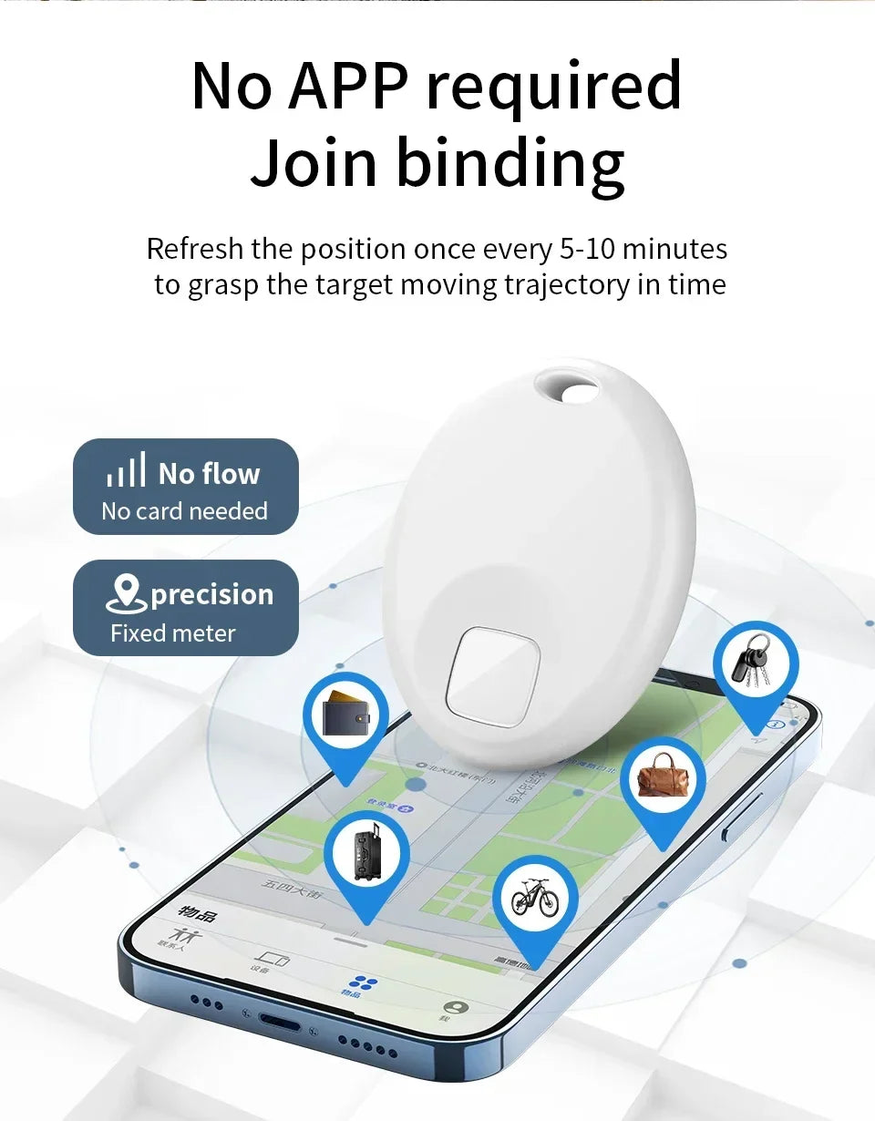 Mini Rastreador GPS Inteligente con Bluetooth, Dispositivo Antipérdida para Mascotas, Compatible con la Aplicación Find My de iOS, Localizador de Llaves, Maletas, Niños, Perros y Gatos
