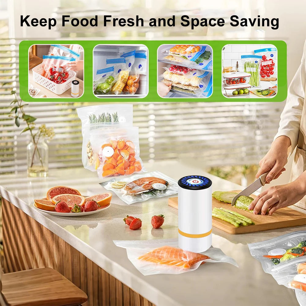 Mini bomba de vacío USB para conservación de alimentos, compacta y portátil
