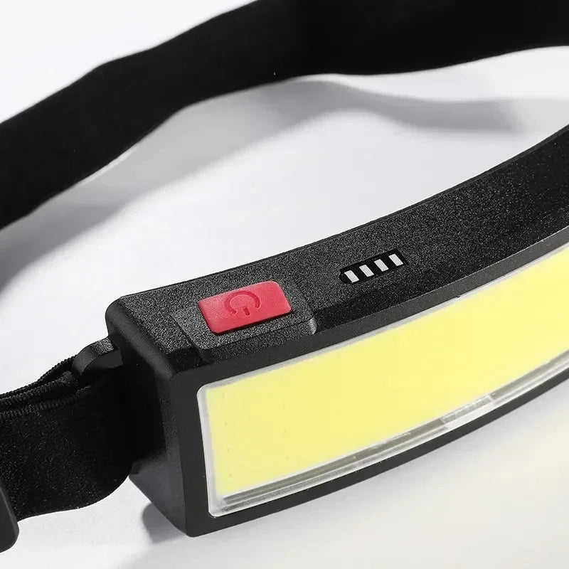 Linterna Frontal LED COB Portátil Recargable USB Resistente al Agua Camping