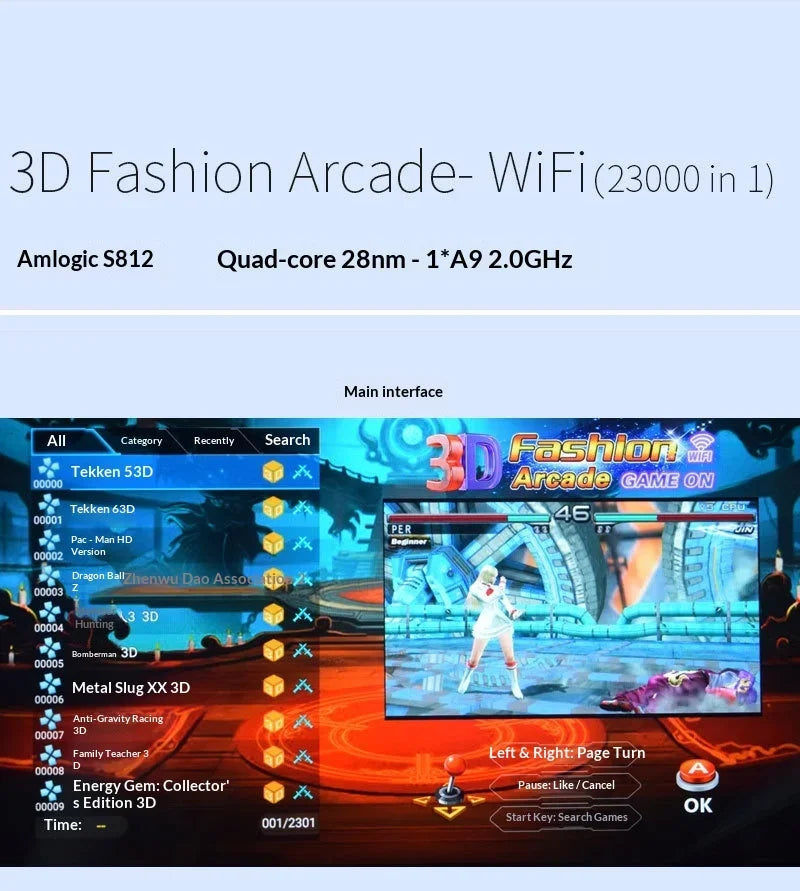 Máquina de juegos de 22 pulgadas, máquina de juegos arcade de escritorio, máquina arcade integrada para el hogar, más de 23000 juegos, compatible con varios idiomas