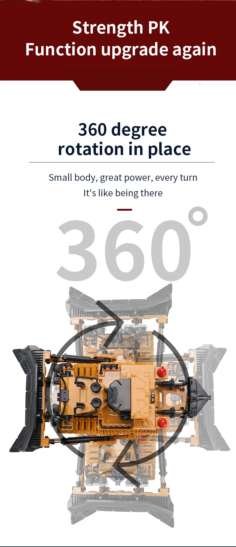 Bulldozer de Control Remoto RC 1/24 9 Canales 2.4G para Niños