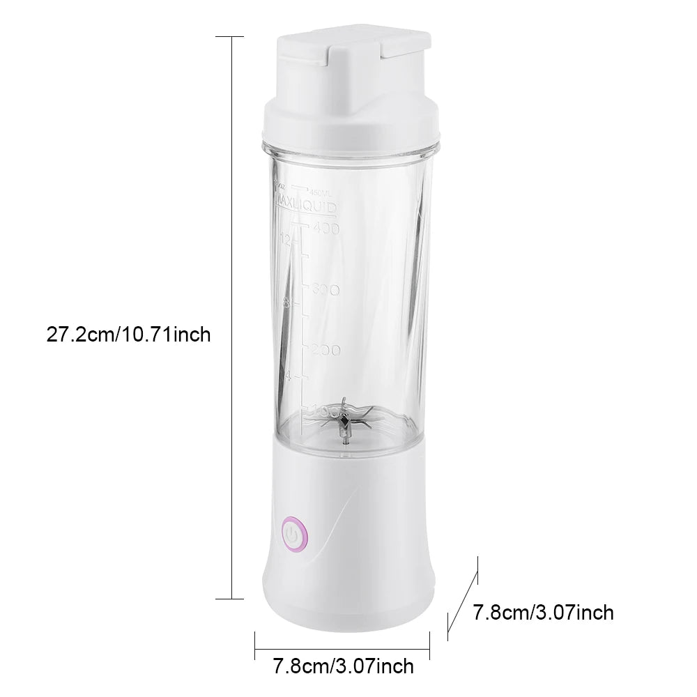 Mini Licuadora Portátil 450ml con 12 Cuchillas Recargable