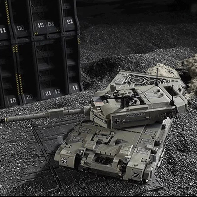 Bloques técnicos de 1818 piezas RC Leopard 2A6, tanque de batalla principal, bloques de construcción militares, regalos de cumpleaños para niños, coches de juguete con Control remoto