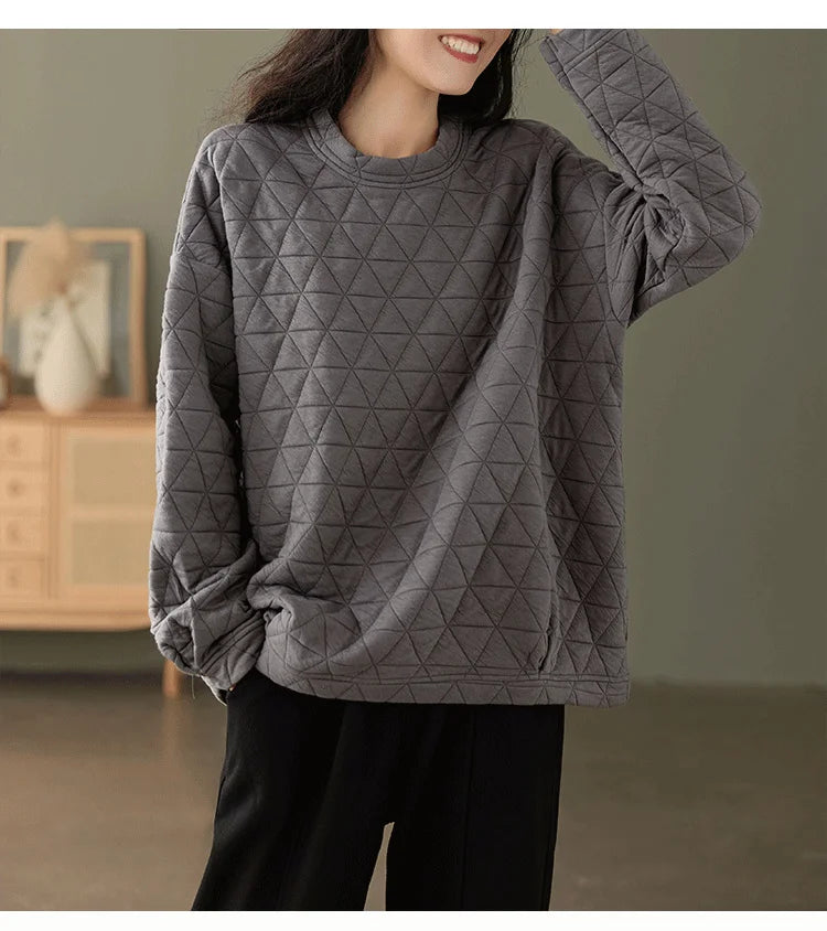 Amax luluE, ropa de moda de invierno para mujer, sudaderas con capucha holgadas e informales con diseño acolchado cálido, sudaderas clásicas de algodón de lujo para mujer