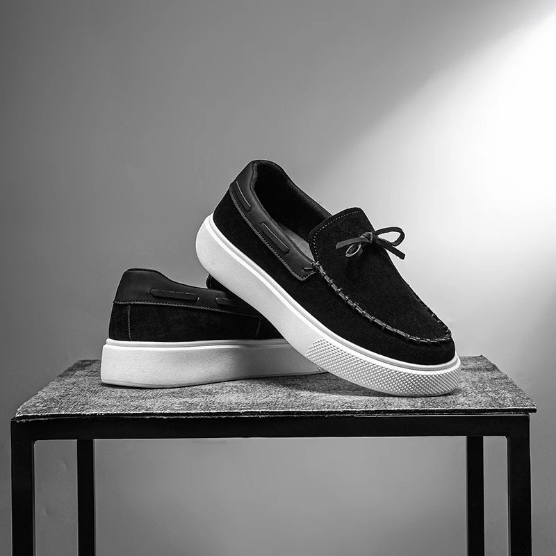 Mocasines casuales de estilo británico para hombre, cuero transpirable, antideslizantes