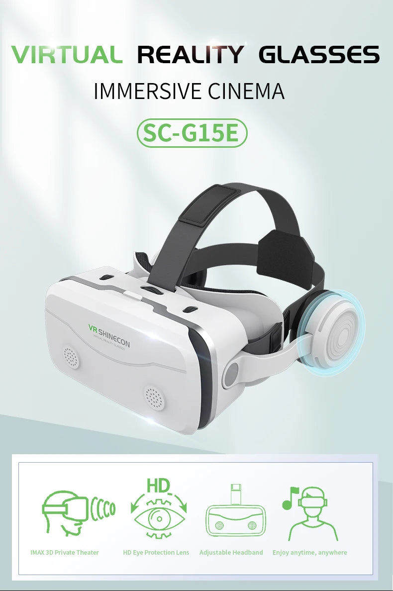 Gafas de realidad Virtual VR, dispositivos de auriculares 3D, lentes para casco Viar, inteligentes para teléfonos inteligentes, auriculares para teléfono móvil Realidade