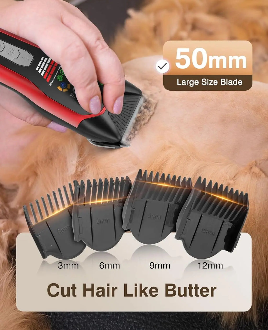Cortadora de pelo profesional para perros, afeitadora inalámbrica silenciosa de 2 velocidades para abrigos gruesos y pesados, herramientas de aseo para caballos, ovejas, gatos y perros