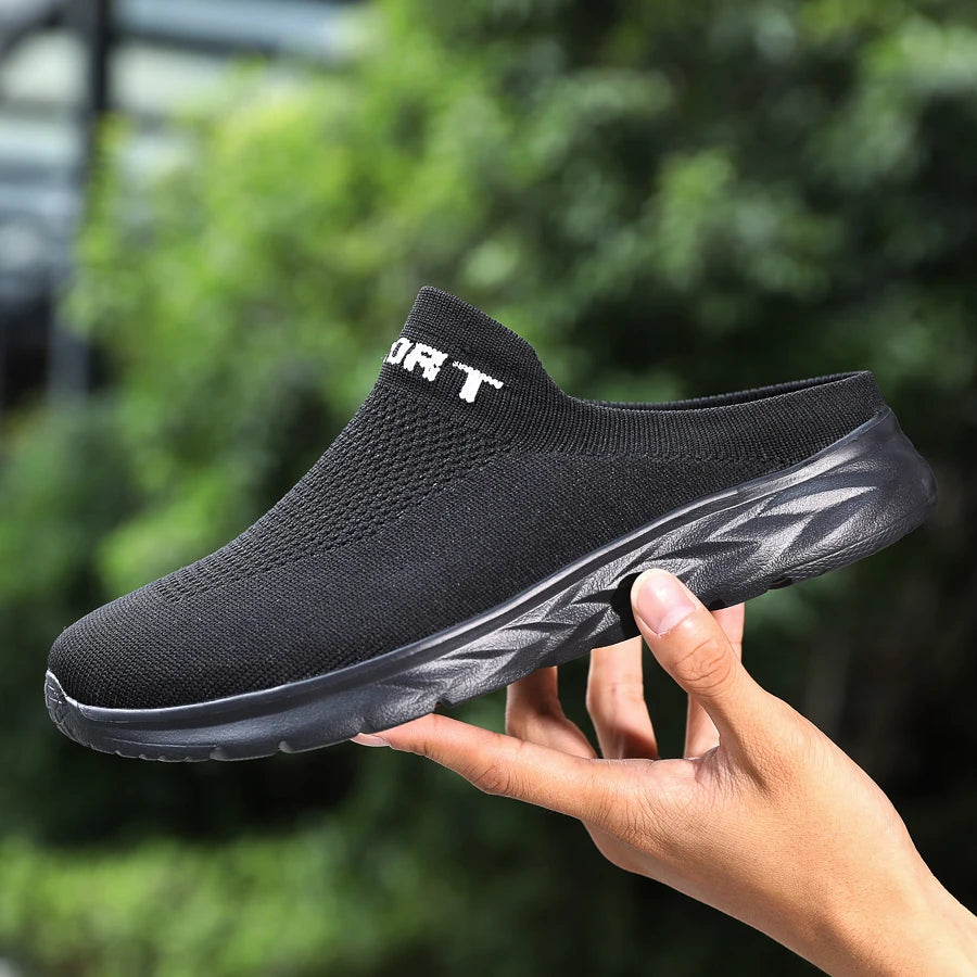 Zapatillas ligeras para hombre, zapatillas transpirables para hombre, zapatos casuales de moda, zapatos planos antideslizantes para hombre, zapatos planos sin cordones para exteriores de talla grande