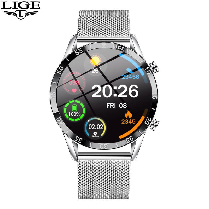 Smartwatch LIGE de lujo para hombre con llamadas Bluetooth y monitor de salud