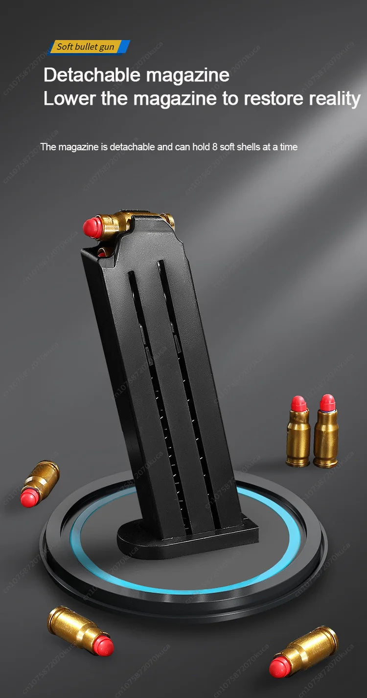 Pistola de juguete M1911 con balas de espuma, expulsión de casquillos, lanzador de dardos de espuma, arma de airsoft manual con silenciador para niños y adultos