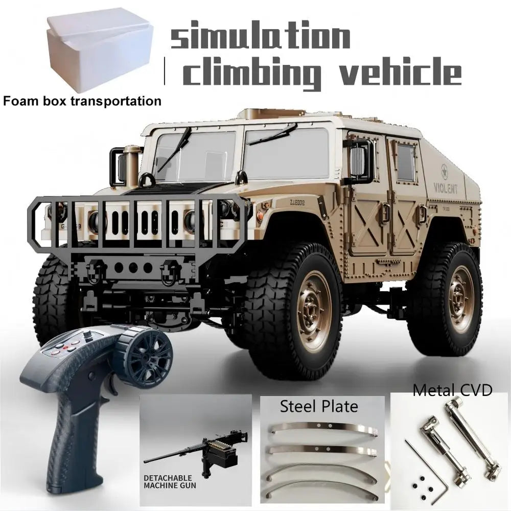 Coche RC Militar C8835, 2.4G 4WD 1:14, Vehículo de Escalada Todoterreno