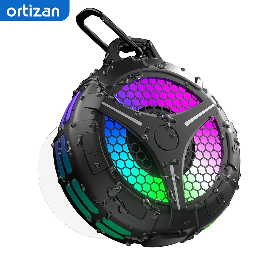 Altavoz Bluetooth, altavoz de ducha con sonido estéreo, altavoces impermeables IPX7, altavoz portátil con ventosa y gancho, luces LED