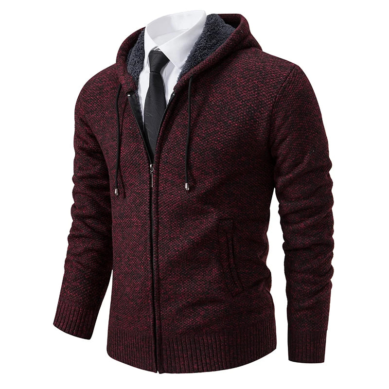 Buzo Cárdigan con Cremallera para Hombre – Cuello Alto y Forro Polar