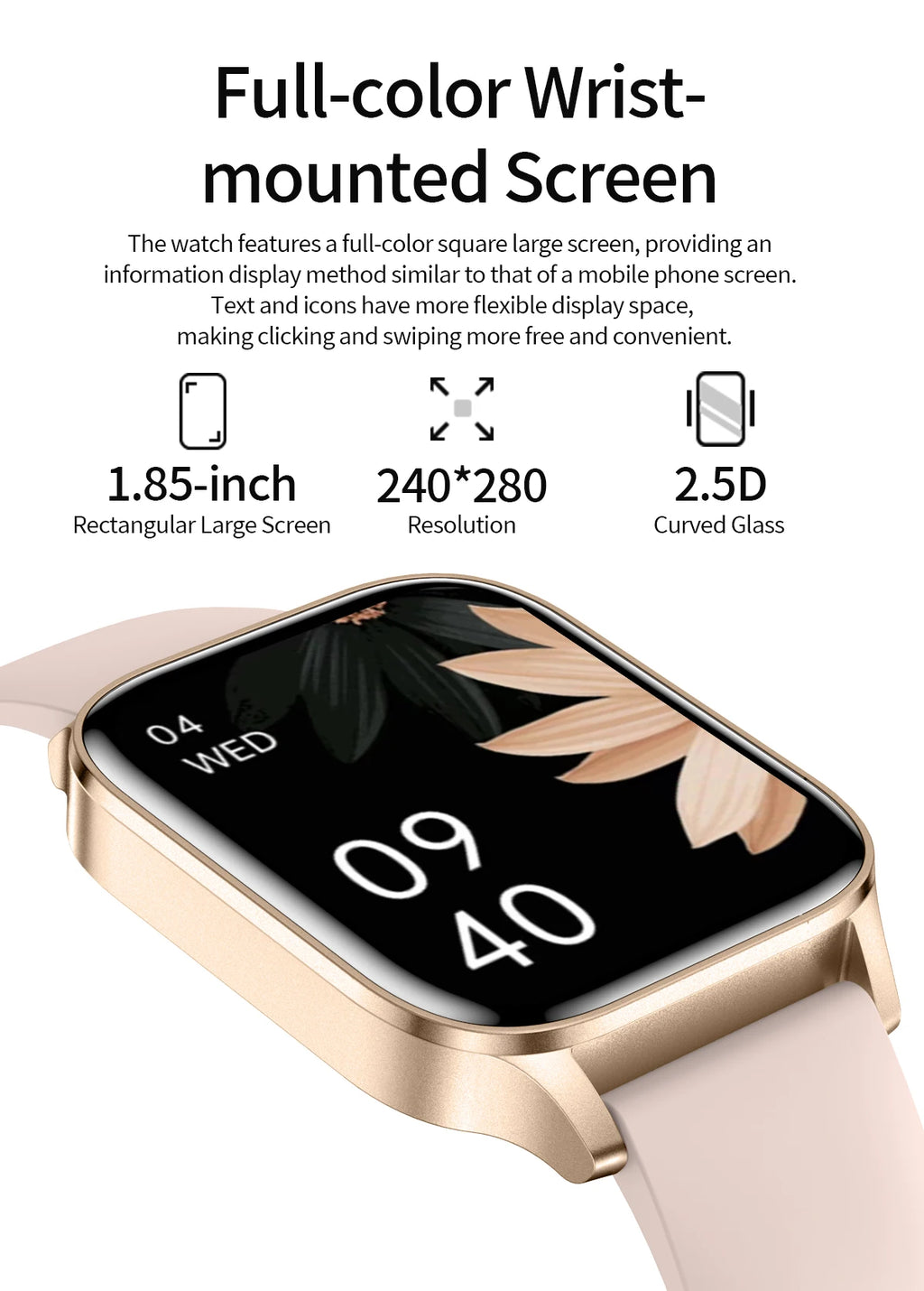 LIGE Reloj Inteligente Mujer HD 1.85 Bluetooth